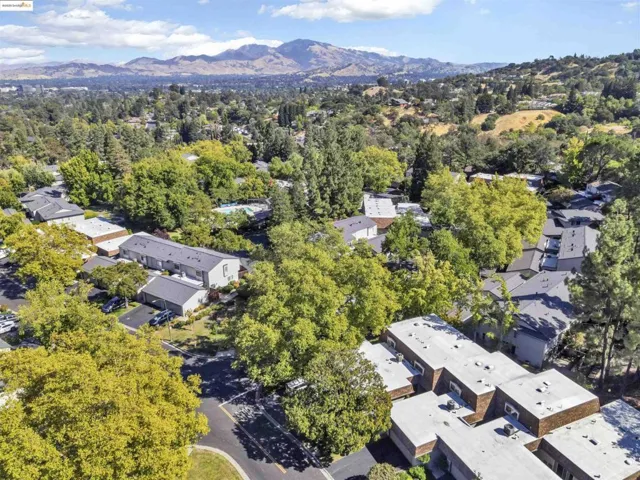Aerial view of a mountainous background