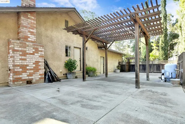 View of patio with a pergola