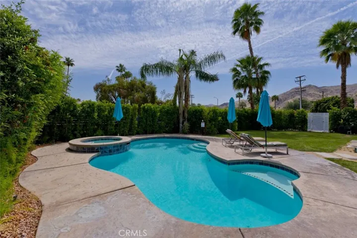 view of mountains from pool area