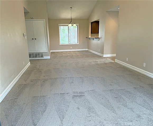 Large living and dining room.