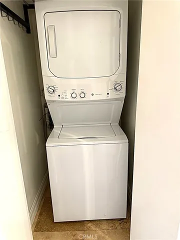 Stackable washer and dryer.