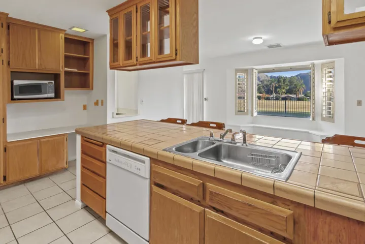 kitchen view of mountains
