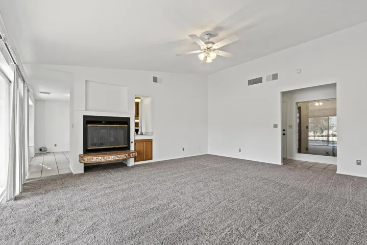 living area with fireplace