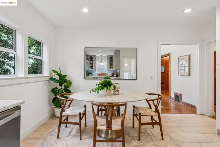 Dining room featuring recessed lighting and light wood-style flooring