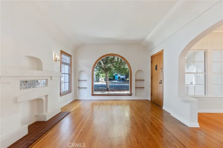 Living room with fireplace