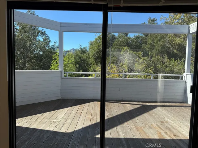  View from dining room, looking out over the deck with Bishop's Peak in the background.