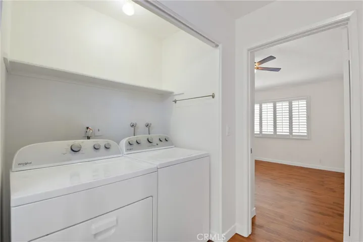 Upstairs laundry area with washer & dryer included.