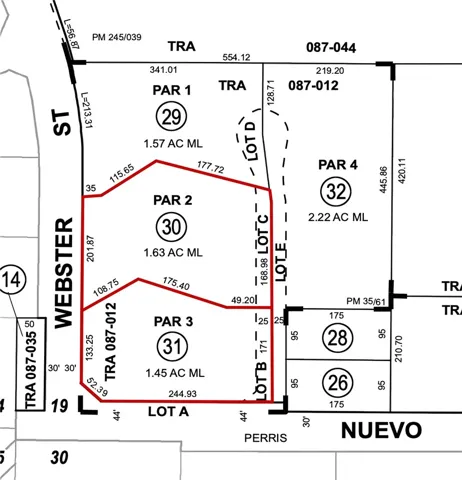 Two contiguous parcels close to the I-215/CA-74 Freeways and Nuevo Road interchange
