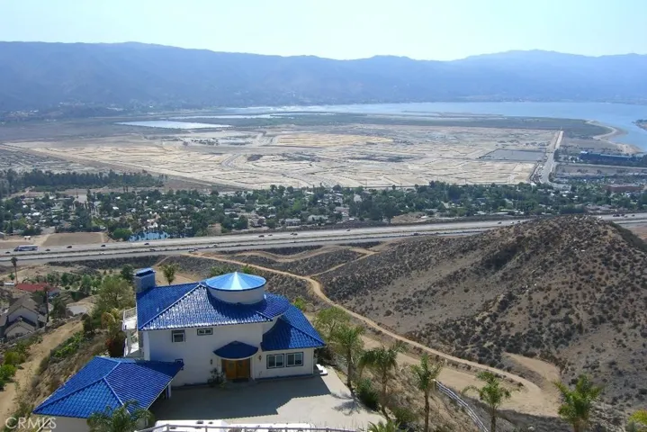 View of Lake Elsinore and a home below the acreage.