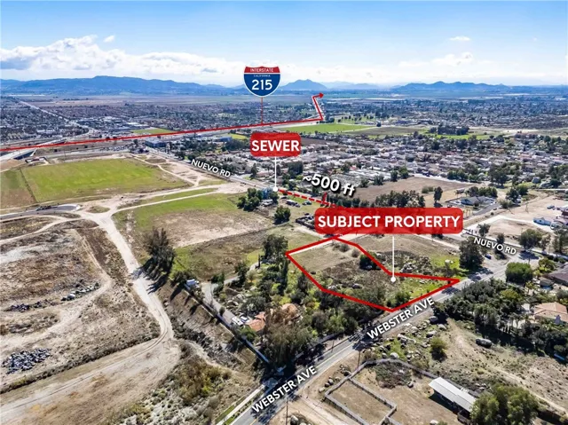 1.63 acres in Riverside County land with Mixed-Use Zoning, bordering Perris