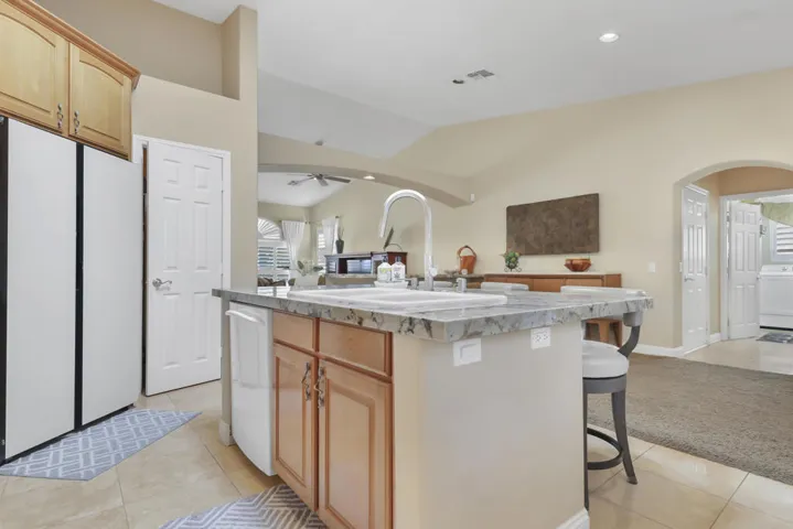 Kitchen open to living areas