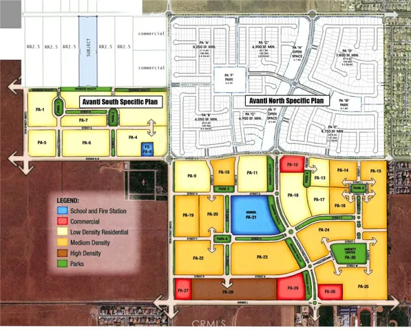 Location of the lot relative to planned development