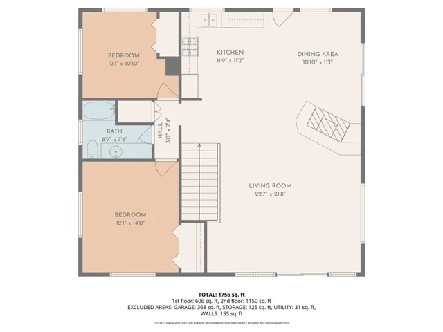 Upper level floorplan