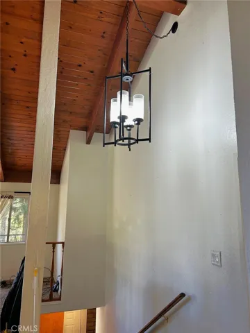 High ceilings with chandelier