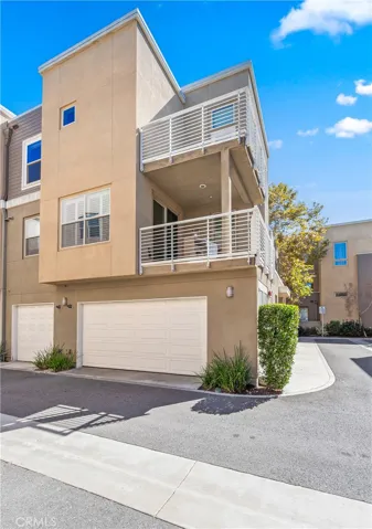 Corner unit with two car garage.