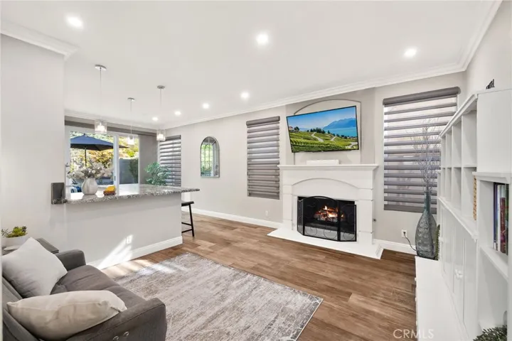 Separate family room with fire place
