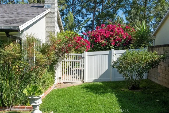 Side yard with vinyl fence