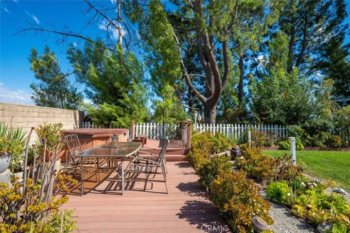 Wooden deck with a jacuzzi by the succulent garden