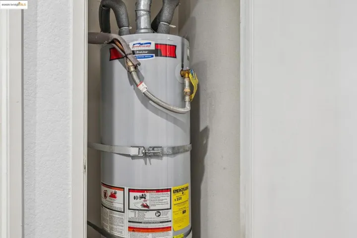 Utility room with secured water heater