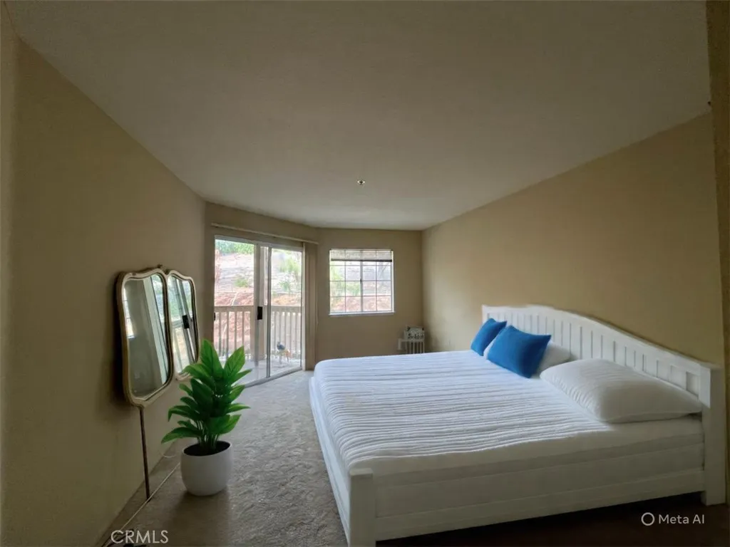 Virtually staged bedroom.