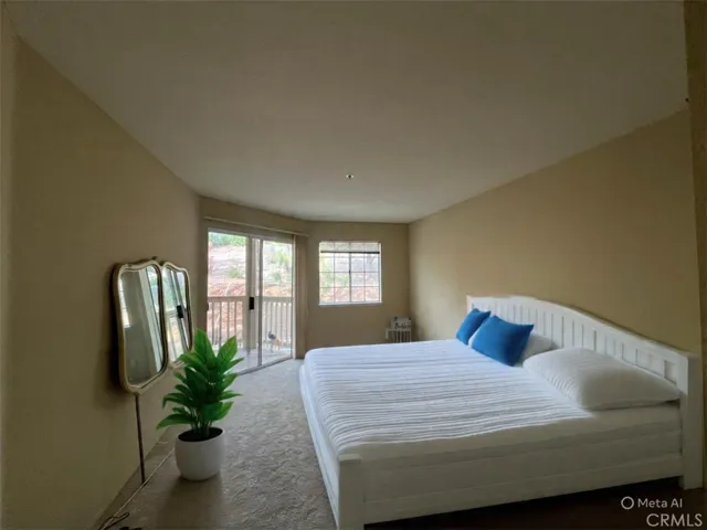 Virtually staged bedroom.