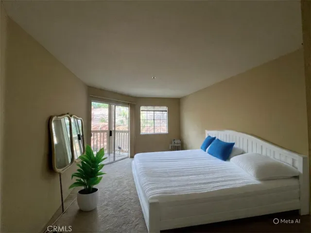 Virtually staged bedroom.