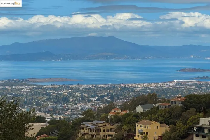 Bird's eye view of a mountainous background