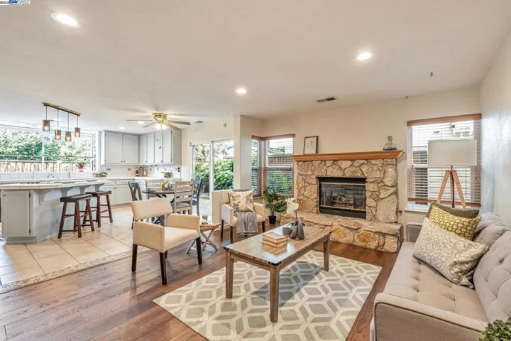 family room to kitchen