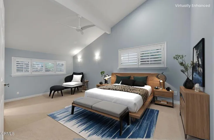 Primary bedroom virtually staged