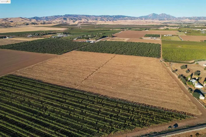 View of rural area with farmland and a mountain backdrop
