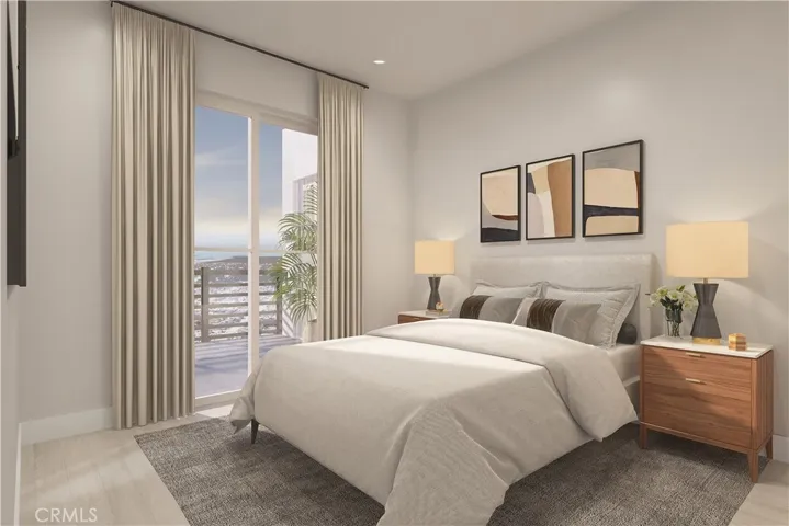 Primary bedroom. Images shown are artist rendering and not of actual unit. Final finishes may vary.