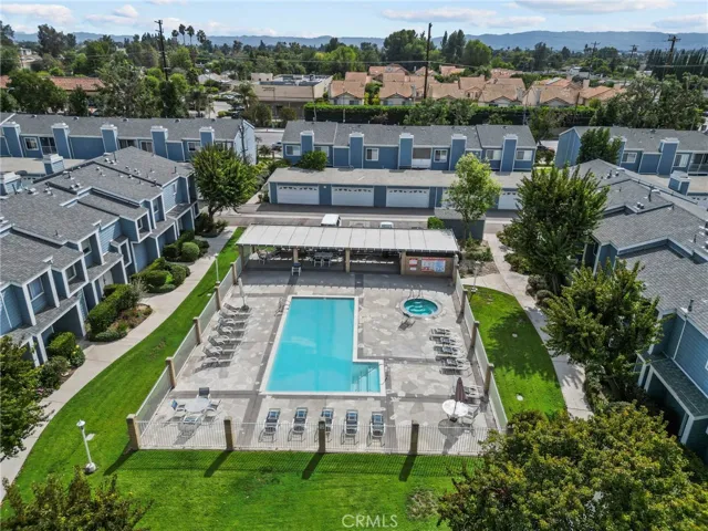 Angled Bird's eye View of Pool Area