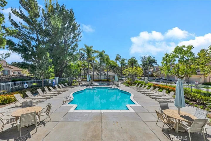 One of two community pools