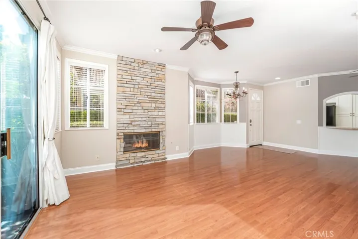 Living room with fireplace