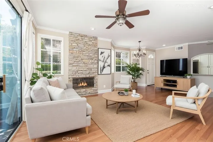 Virtually staged living room