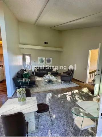 Virtually staged living room