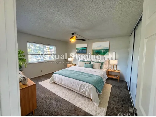 Virtually staged bedroom