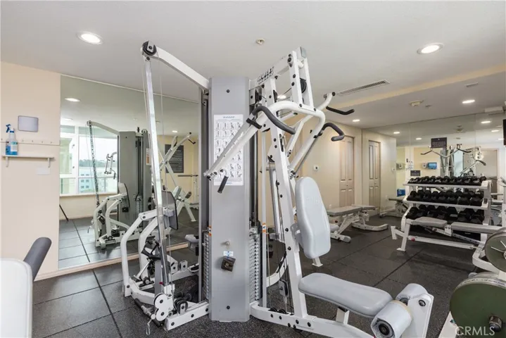 Gym with strength training and resistance machines
