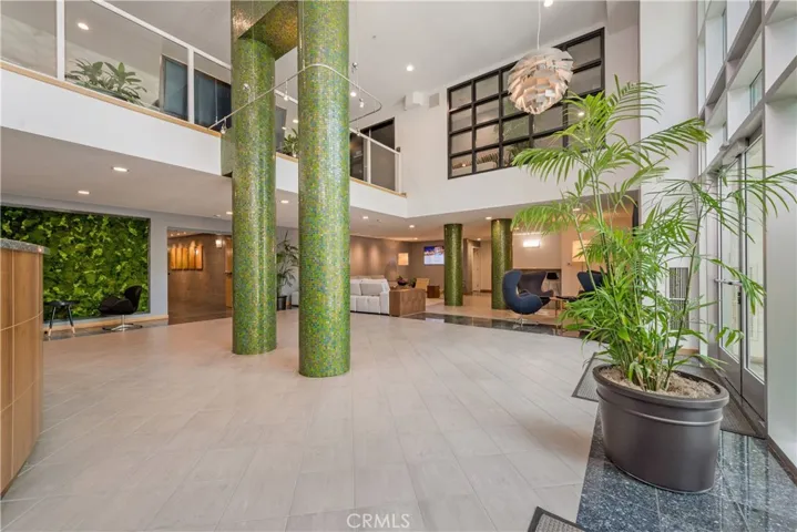 Stylish lobby with modern design features