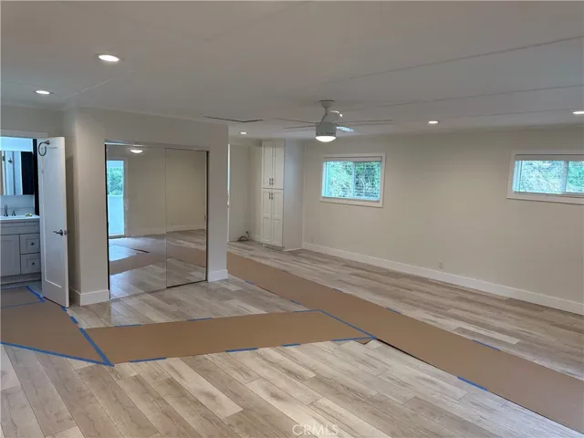 From sliding glass door, focus towards kitchen