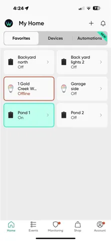 Pond & Lighting, Controlled w/ Rancho App