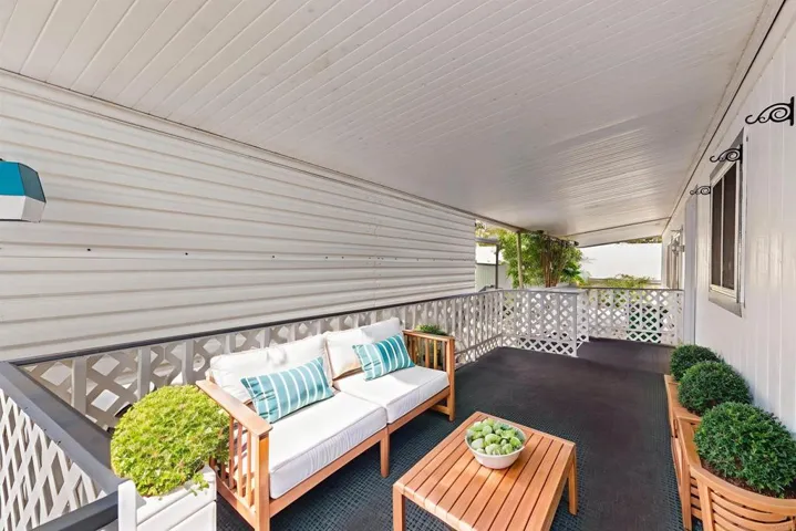 Private semi enclosed patio leads to the back yard!