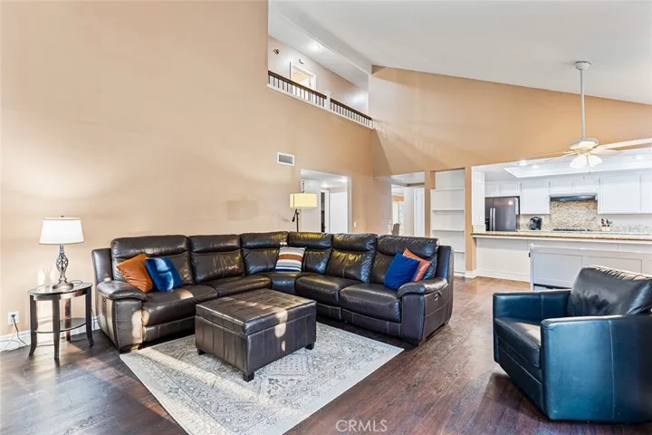 Family Room with Vaulted Ceilings