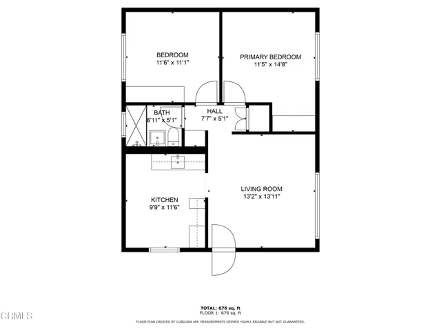 Floor Plan: 3514 E. 7th St., Apt #2