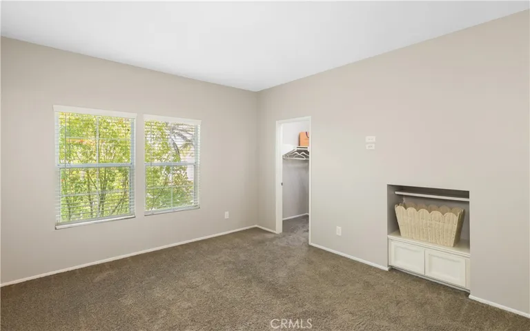 Primary bedroom with walk in closet