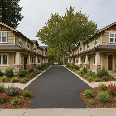 Example of 10 unit development rendering for 10 units on rear parcel