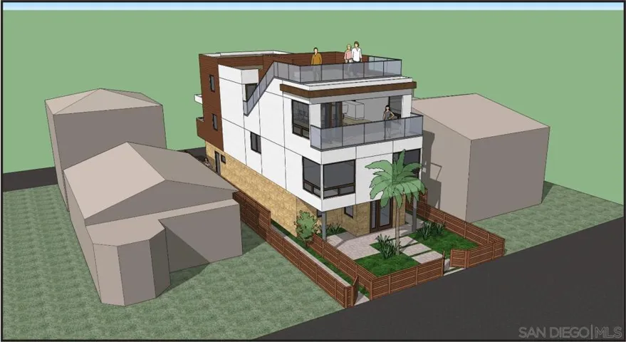 2018 rendering of new 2600+ sf 3 level duplex