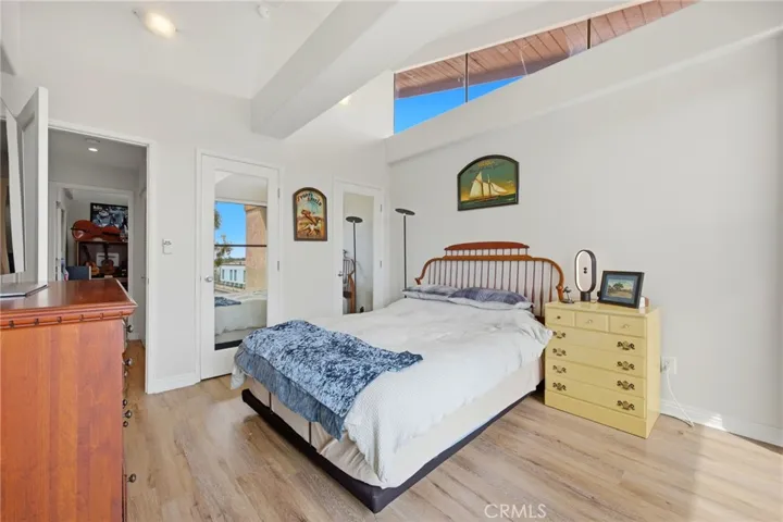 Master bedroom with vaulted ceilings and an abundance of storage!