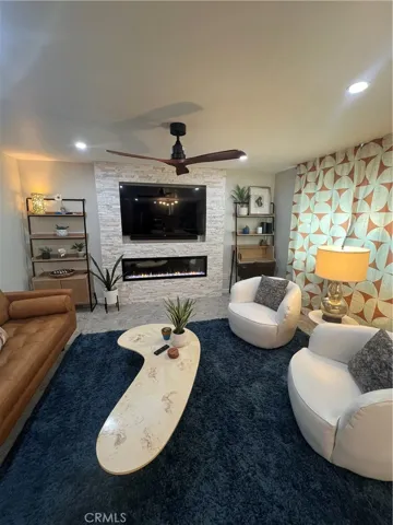 work space- right side of fireplace