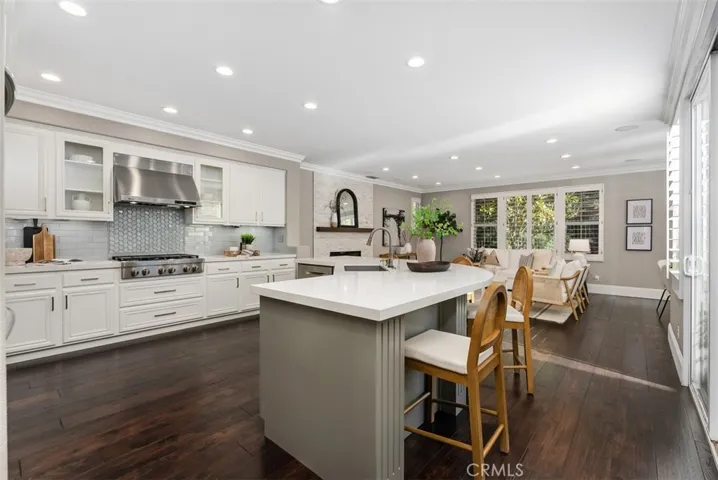 Kitchen opens to family room